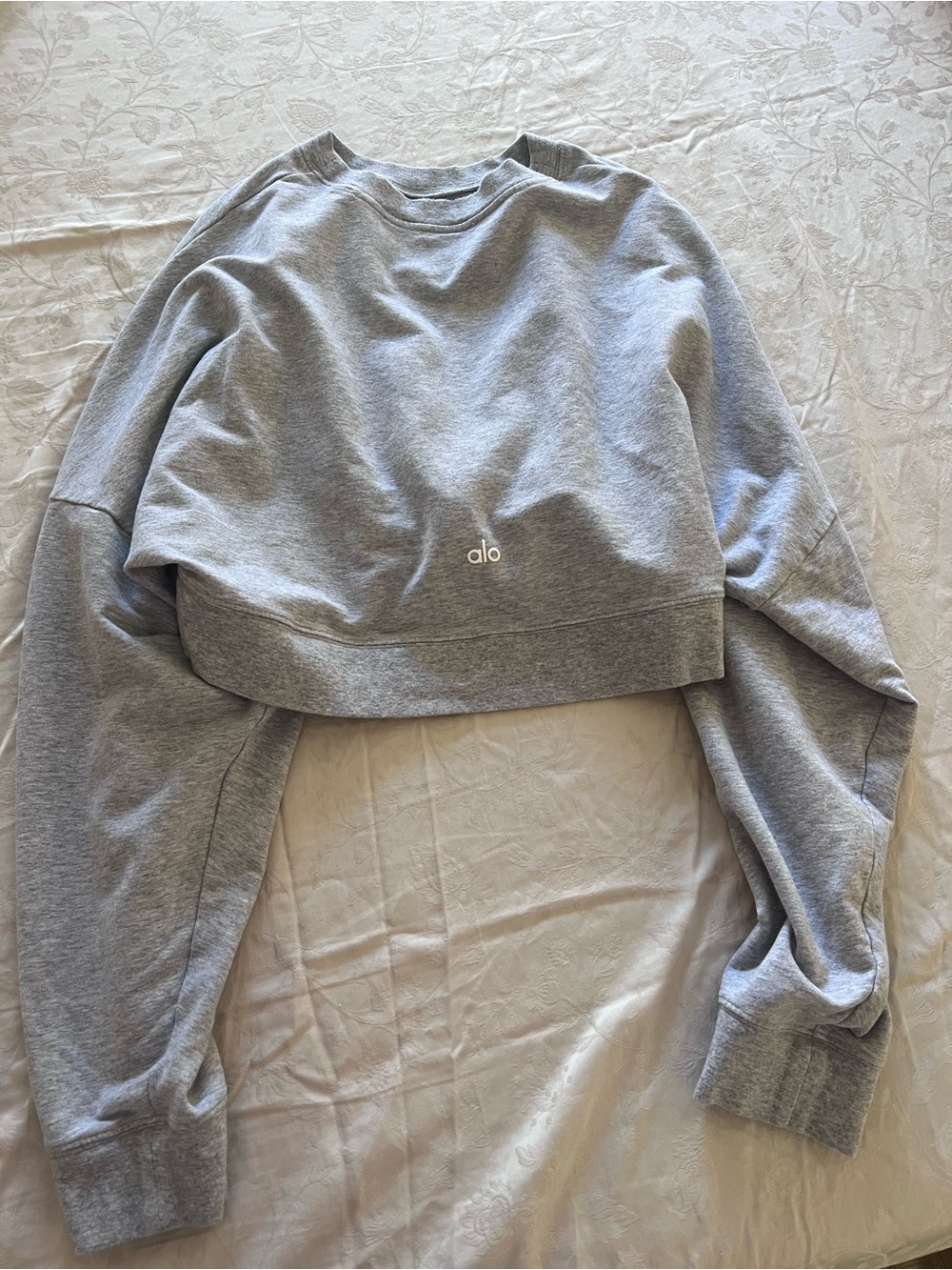 ALO Yoga Women's Grey Cropped pullover